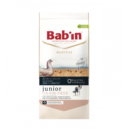 BAB'IN SELECTIVE - Chien Junior - Grain Free Au Poulet
