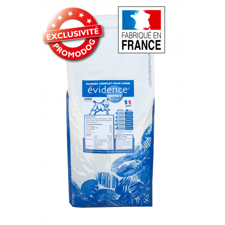 EVIDENCE ENERGIE - ALIMENT CHIEN - Fabrication Française - 20kg