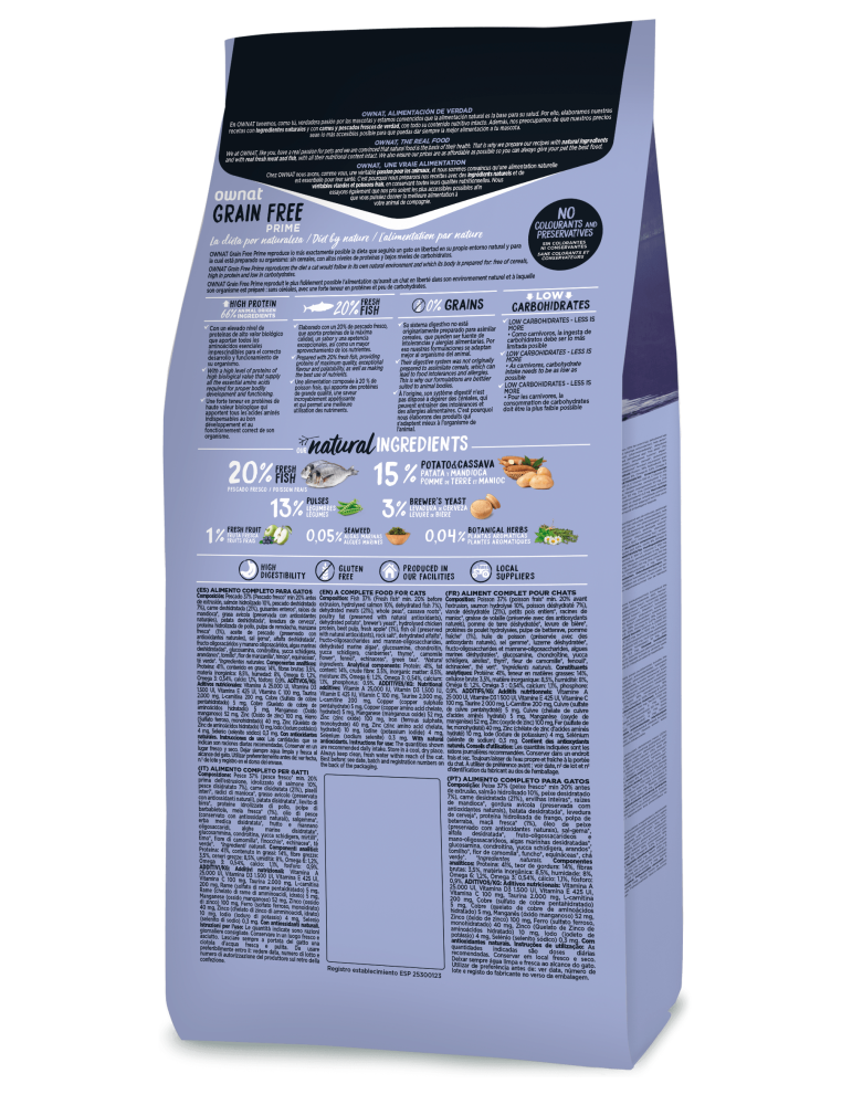 OWNAT Prime Grain Free - Sterilized Fish - Chat