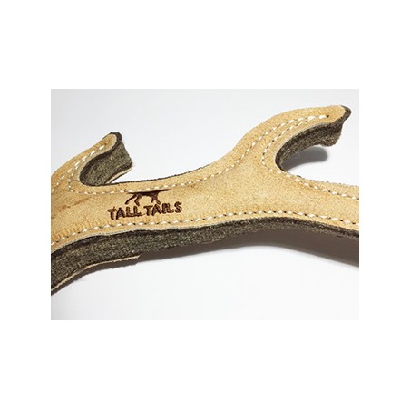 Jouet Bois de Cerf en Cuir Naturel et Laine