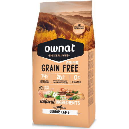 OWNAT PRIME Chien Junior - Grain Free - à l'Agneau