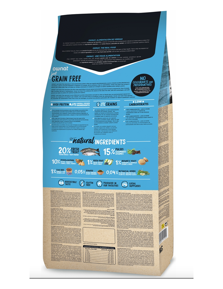 Croquettes chien Ownat Just Grain Free Lamb 14kg