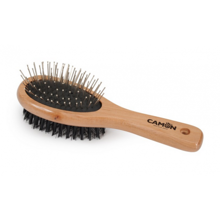 Brosse Double manche en bois - Chien et Chat