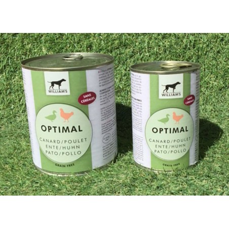 WILLIAM'S OPTIMAL - Pâtée Pour Chien - Sans Céréales - au Poulet et au Canard