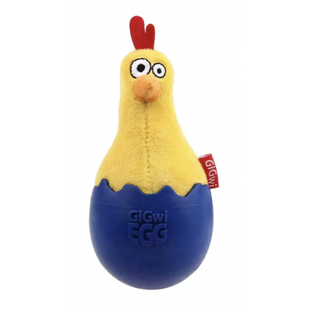 Gigwi Egg - Jouet Culbuto avec Peluche "Poulet" - pour Chien