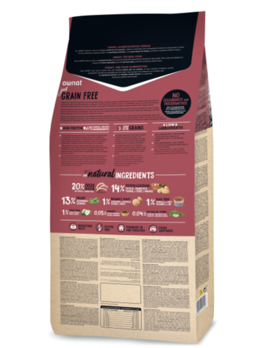 Croquettes chien Ownat Just Grain Free Lamb 14kg