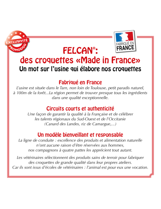 Croquettes Felcan haut de gamme pour chien adulte de petite race