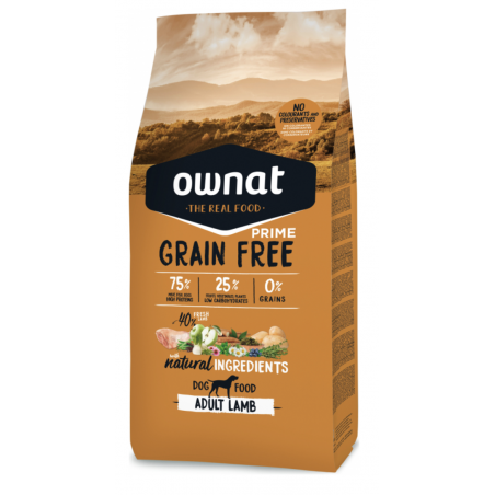 OWNAT PRIME Chien Adulte - Grain Free - à l'Agneau