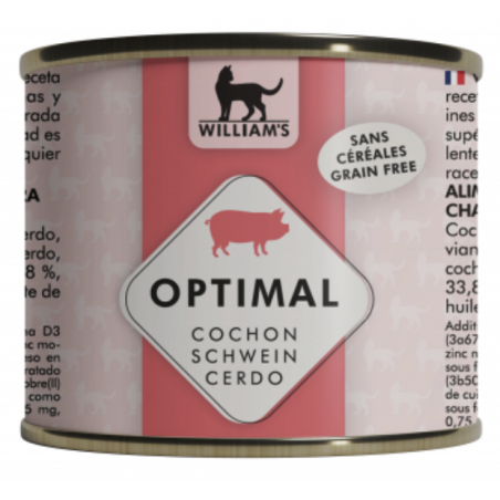 WILLIAM'S OPTIMAL - Pâtée Pour Chat - au Cochon