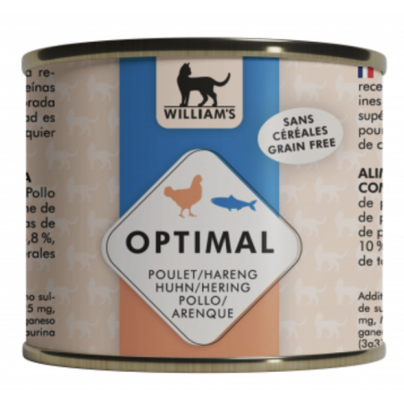 WILLIAM'S OPTIMAL - Pâtée Pour Chat - Poulet et Hareng