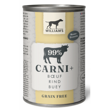 WILLIAM'S CARNI - Pâtée Pour Chien - Sans Céréales - au Boeuf