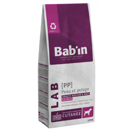 BABIN LAB - Chien Adulte Medium & Maxi - Peau & Pelage - au Saumon