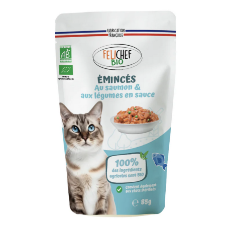FELICHEF Bio Chat - Emincés Saumon & Légumes en Sauce