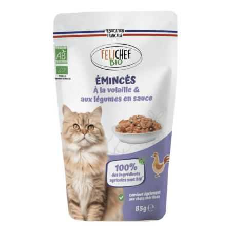 FELICHEF Bio Chat - Emincés Volaille & Légumes en Sauce