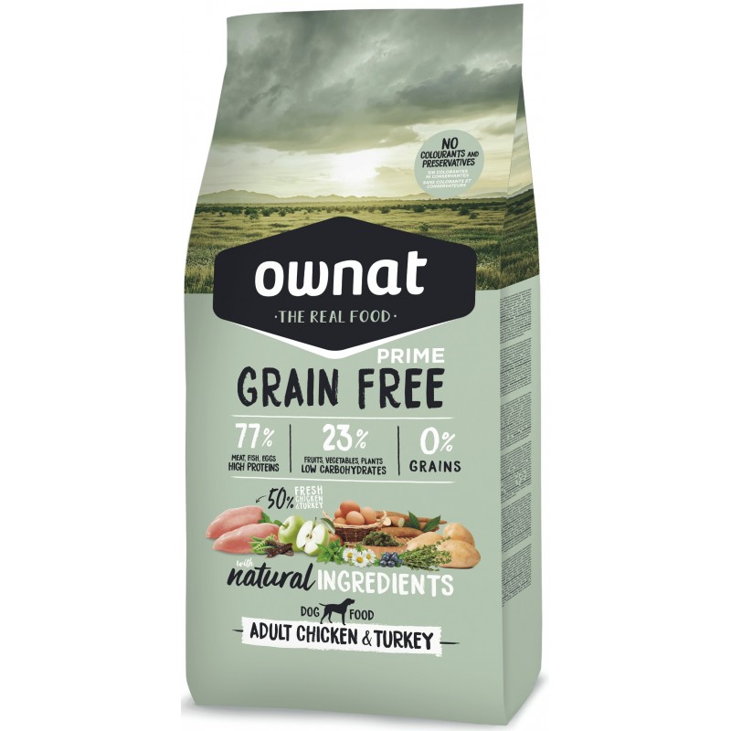 OWNAT PRIME Grain Free Poulet Dinde 14kg