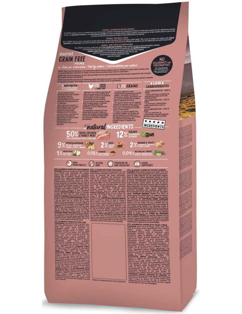 OWNAT PRIME Mini adulte Grain Free Poulet 3kg