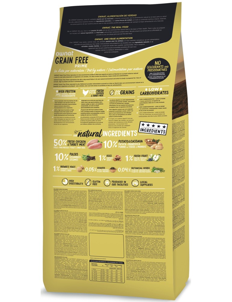 OWNAT PRIME Junior Grain Free Poulet 14kg