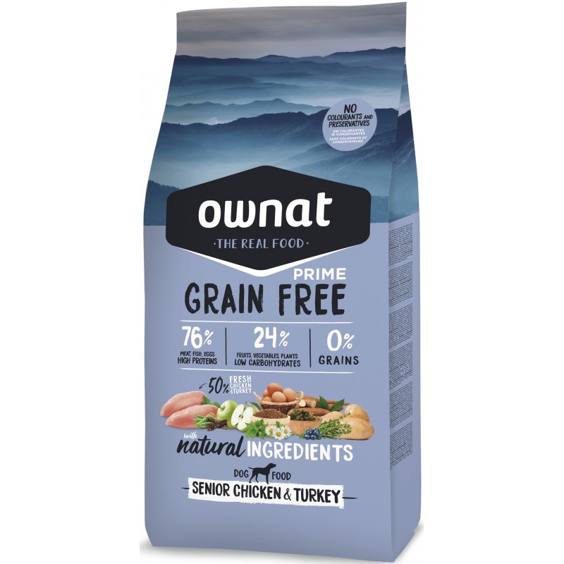 OWNAT PRIME Senior Grain Free Poulet 14kg