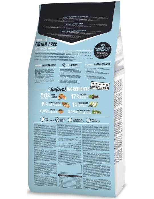 OWNAT Hypoallergénique Grain Free Saumon 14kg